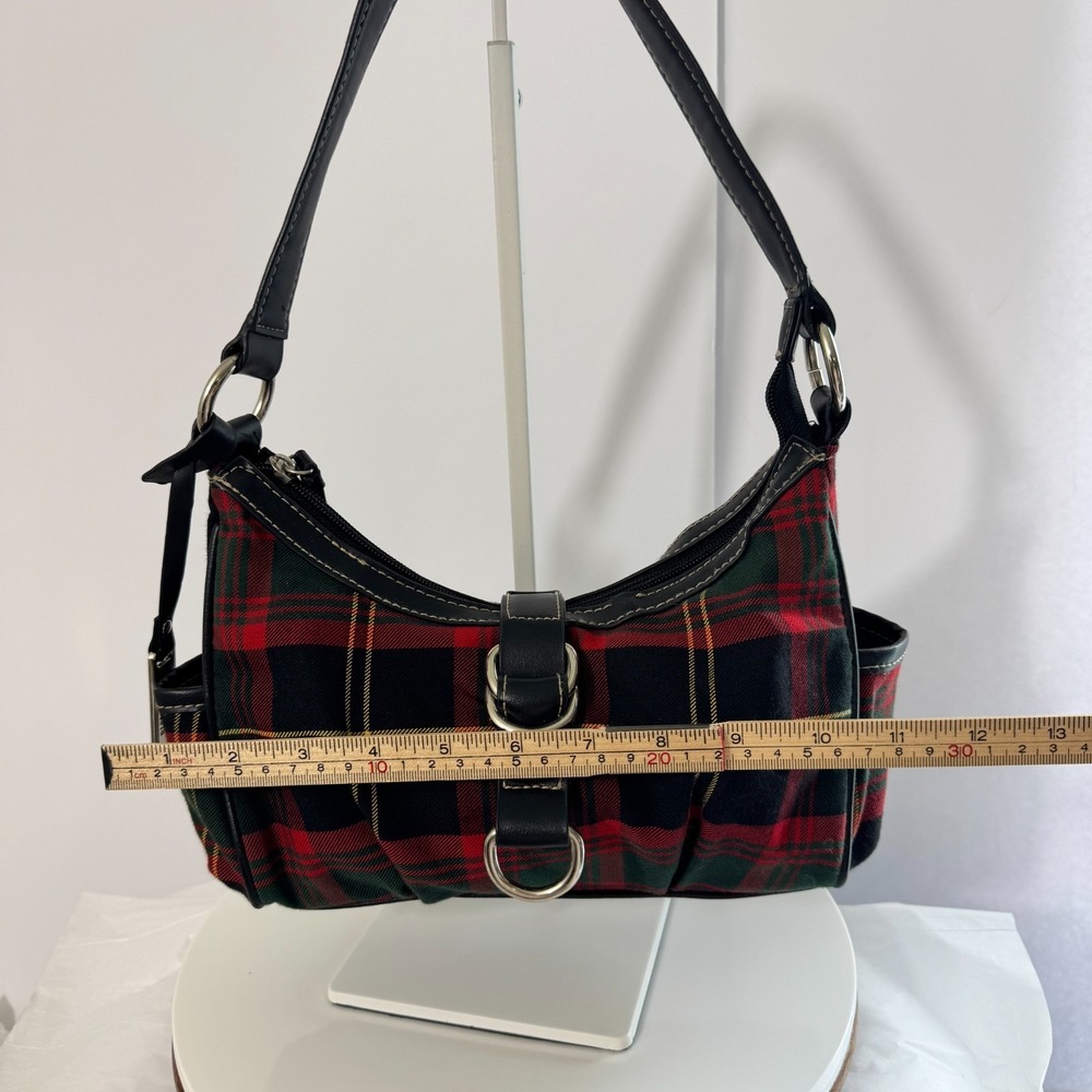 Vintage Y2K Tartan Plaid Preppy Dark Academia Rory Gilmore Shoulder Handbag - Picture 11 of 13
